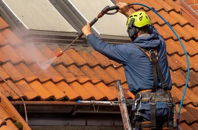 Démoussage et hydrofuge de toiture à Gomont